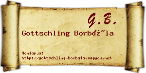 Gottschling Borbála névjegykártya